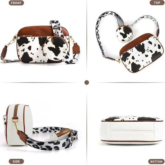 Crossbody Purses for Women Vegan Leather Small Handbags Bags with Detachable Coi - Picture 6 of 6